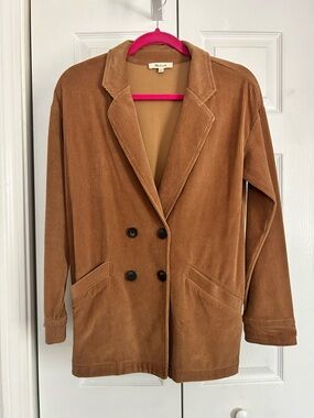Madewell Corduroy Double-Breasted Blazer Jacket - Camel